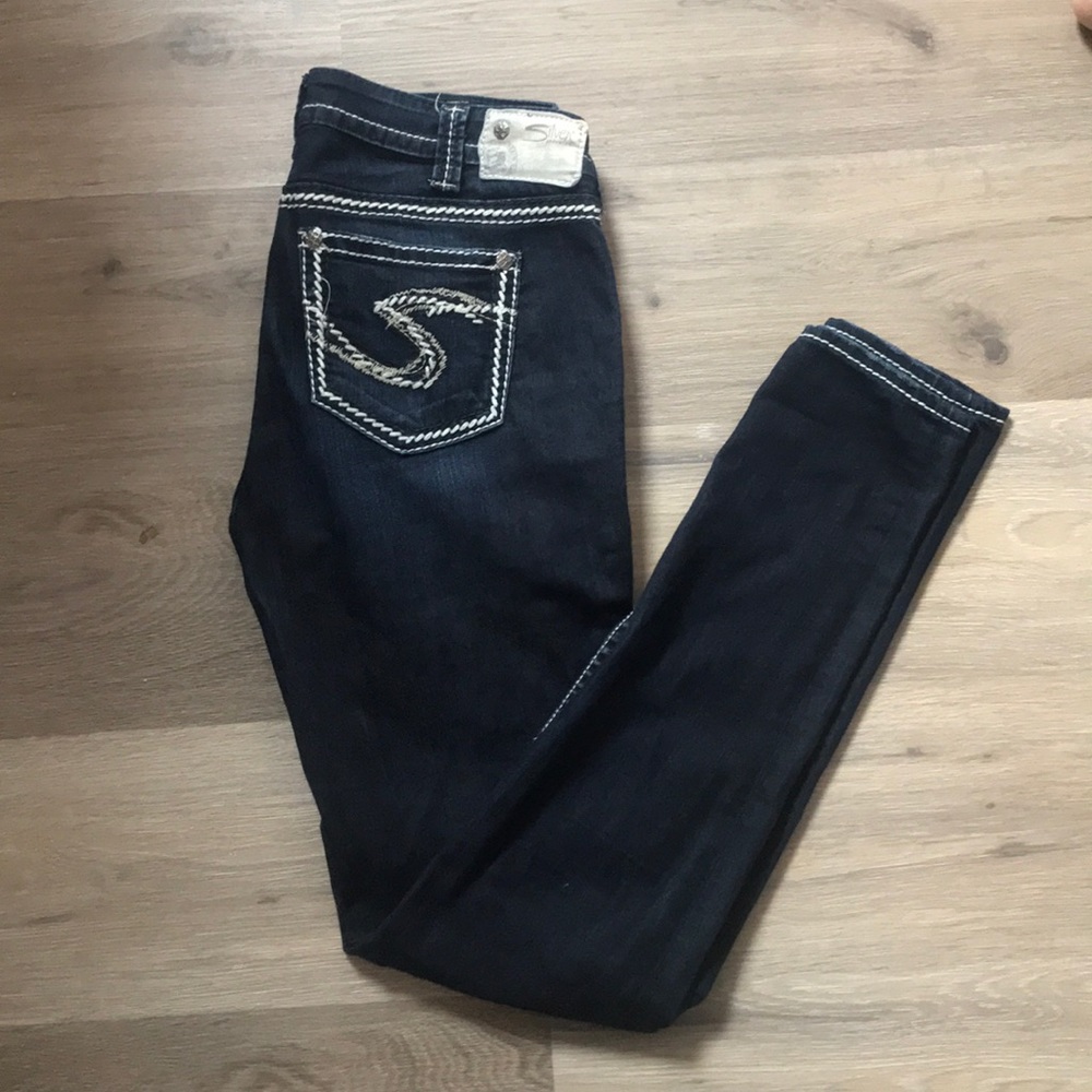 Silver Skinny Jeans